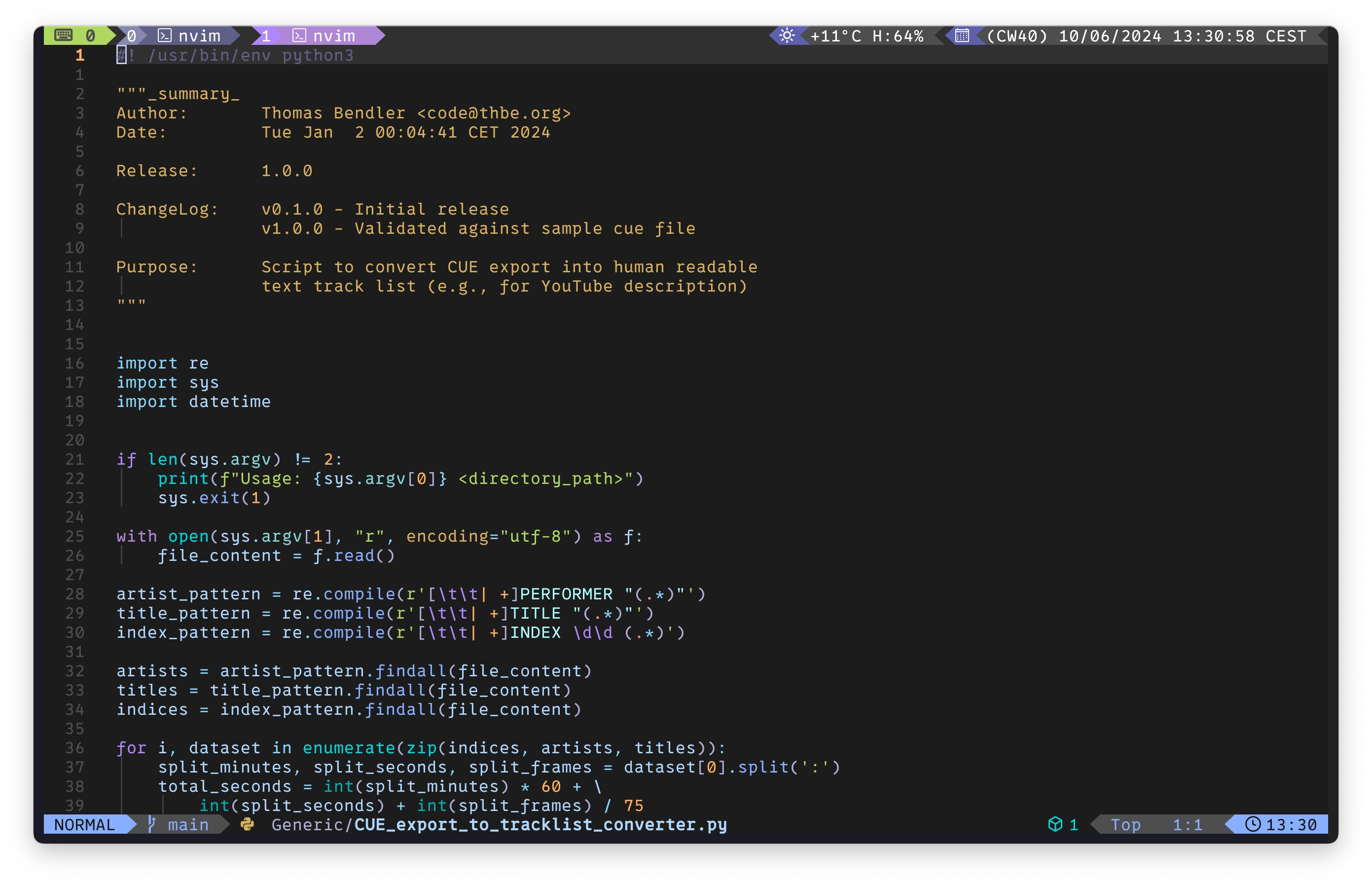 Wezterm with Tmux and NeoVim